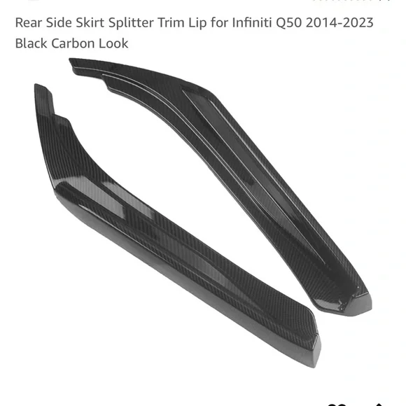 2014-2023 Infiniti Q50 Rear Side Skirts Rear Spats - Picture 3 of 7